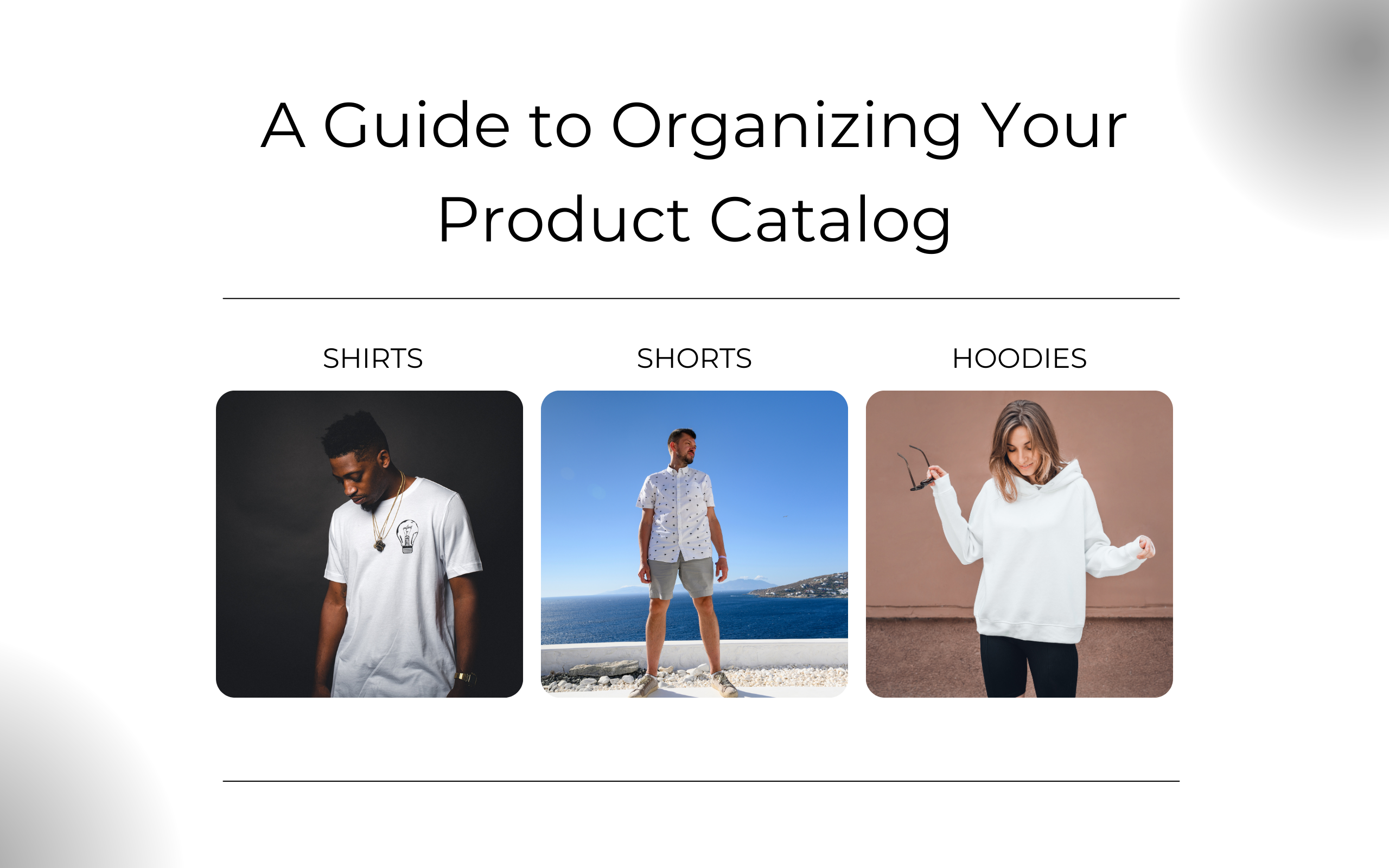 Organizing categories, Shopify categories, three categories