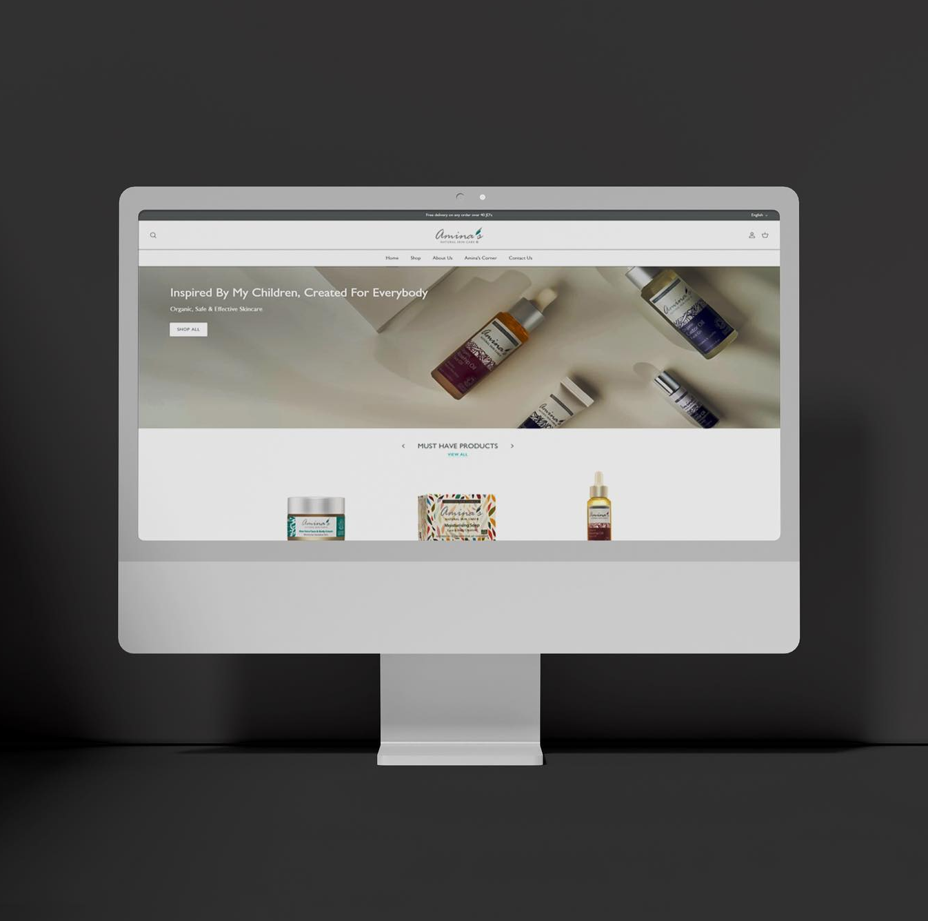 Skin Care Shopify Website Design